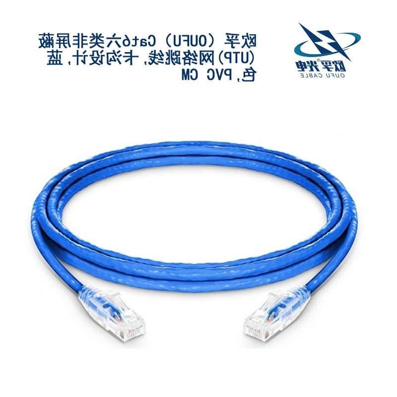 Cat6六类非屏蔽(UTP)网络跳线,卡沟设计,蓝色,PVC CM